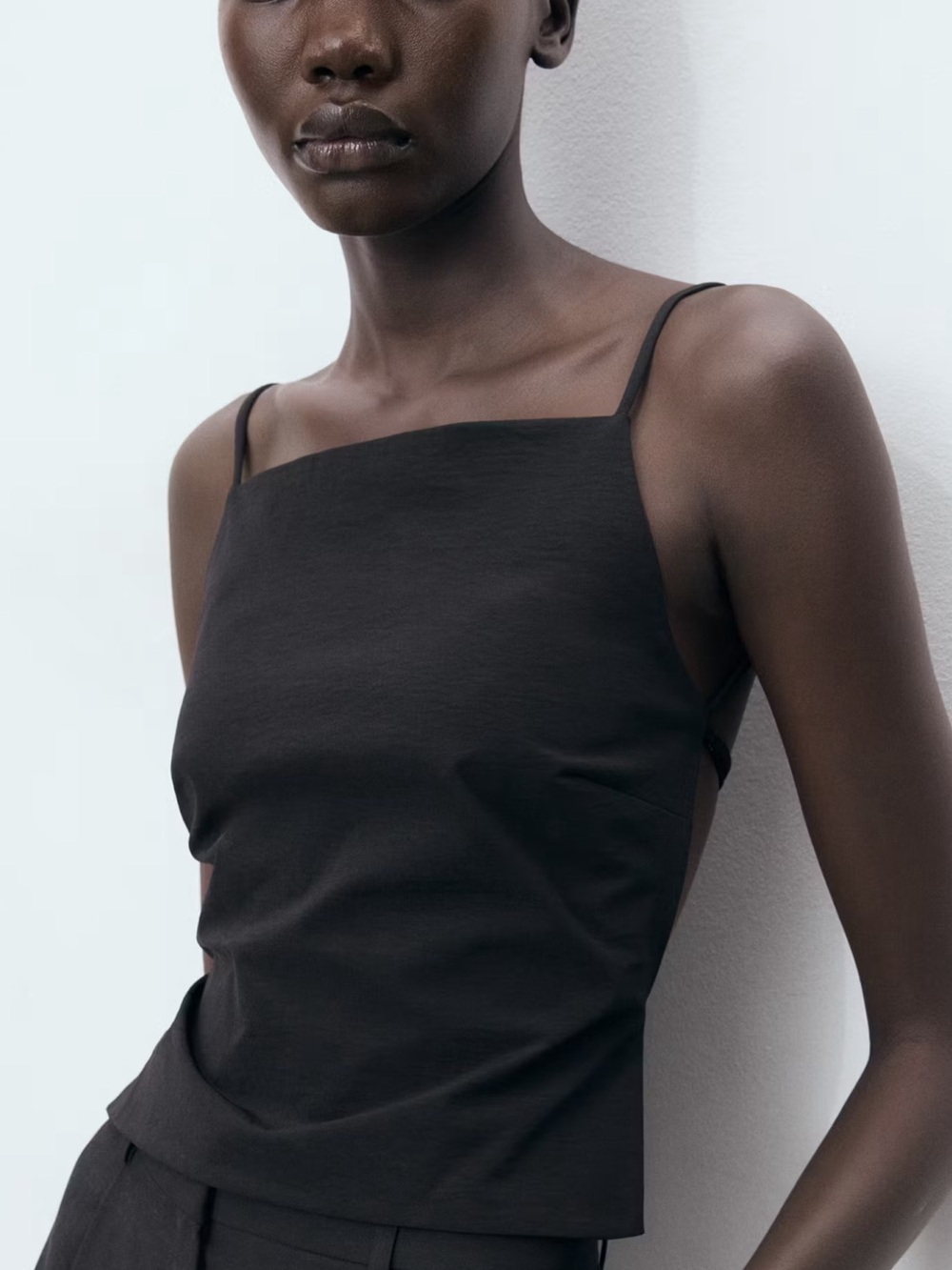 Mango Square-Neck Open Back Top